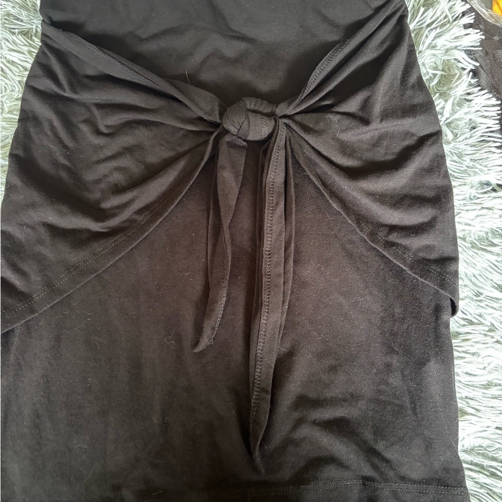 Black Knot Front Skirt